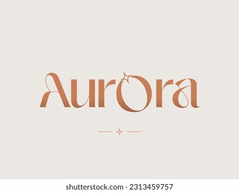 Aurora Type Logo Design - elegant design for jewellery, saloon and diamond business