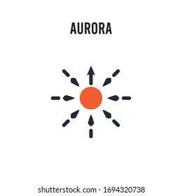 Aurora vector icon on white background. Red and black colored Aurora icon. Simple element illustration sign symbol EPS