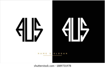 AUS Abstrakte Buchstaben Logo-Monogramm