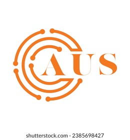 AUS-Buchstaben-Design. AUS-Buchstaben Technologie Logo-Design auf weißem Hintergrund. AUS Monogram Logo Design für Unternehmer und Unternehmen.