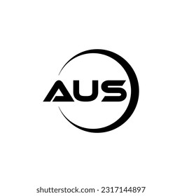 AUS-Brief-Logo-Design in Illustration. Vektorlogo, kalligraphische Designs für Logo, Poster, Einladung, etc.