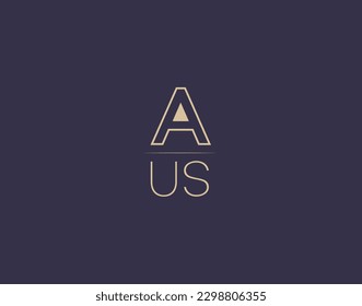 AUS-Brief-Logo-Design, moderne minimalistische Vektorgrafiken