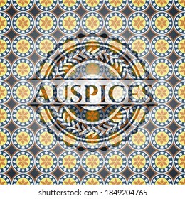 Auspices arabesque emblem. arabic decoration. 