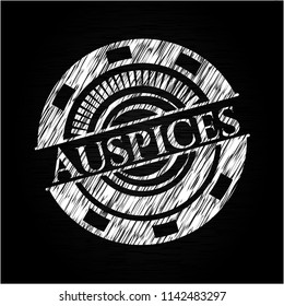 Auspices chalkboard emblem written on a blackboard