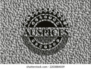 Auspices dark emblem with grey bubbles background. Retro. Vector Illustration. Detailed. 