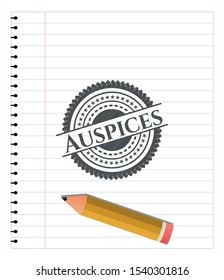 Auspices pencil emblem. Vector Illustration. Detailed.