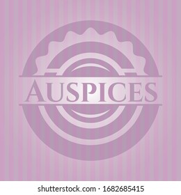 Auspices retro style pink emblem. Vector Illustration. Detailed.