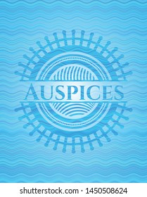 Auspices water wave representation emblem background. Vector Illustration. Detailed.