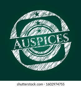 Auspices written on a blackboard. Vector Illustration. Detailed.