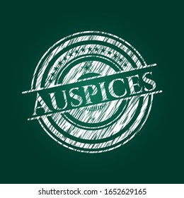 Auspices written on a blackboard. Vector Illustration. Detailed.