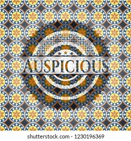 Auspicious arabic badge background. Arabesque decoration.