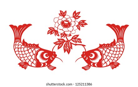 Auspicious double fish symbol for Chinese New Year ( Spring festival)