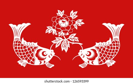 Auspicious double fish symbol for Chinese New Year ( Spring festival)