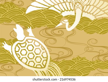 Auspicious pattern of the turtle and the crane