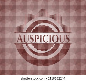 Auspicious red seamless polygonal badge. 