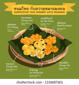 Auspicious Thai Dessert (Khanom Thai) with it meaning in Thai and English