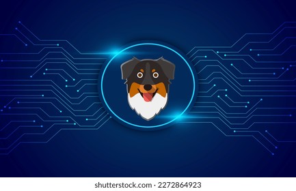 Ausshole (AUSS) coin logo with crypto currency themed circle background design. Ausshole Token  currency vector illustration blockchain technology concept 