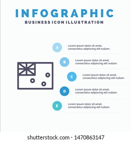 Aussie, Australia, Country, Flag Line icon with 5 steps presentation infographics Background. Vector Icon Template background