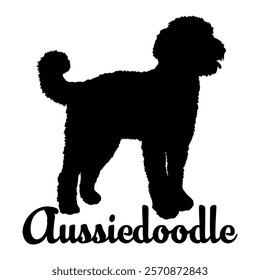 Aussiedoodle. dog silhouette, dog breeds, logo, vector, silhouette,  animal, illustration, icon, sign, design, black, symbol, pet, love
