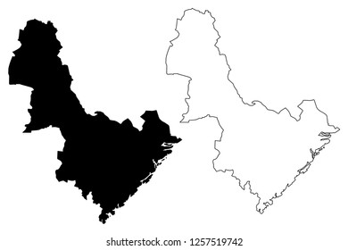 Aust-Agder (Administrative divisions of Norway, Kingdom of Norway) map vector illustration, scribble sketch Aust-Agder  map