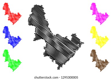 Aust-Agder (Administrative divisions of Norway, Kingdom of Norway) map vector illustration, scribble sketch Aust-Agder fylke map