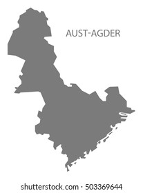 Aust-Agder Norway Map grey