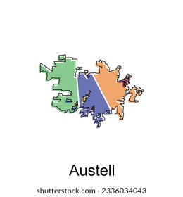 Austell City of Georgia map vector illustration, vector template with outline graphic sketch style isolated on white background
