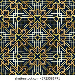 Austere black and gold seamless pattern. Vector illustration for print, fabric, cover, packaging, interior decor, blog decoration and other your projects.