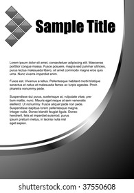 Austere business title page vector template with copyspace.