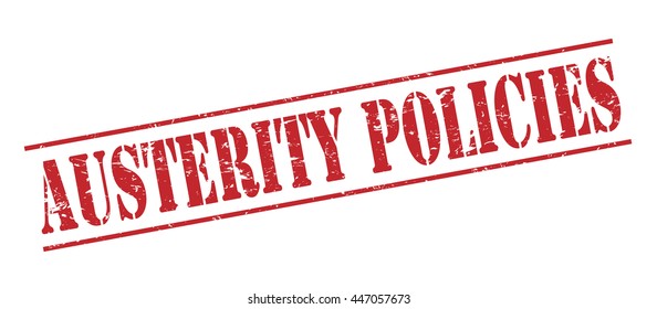 austerity policies vector stamp on white background