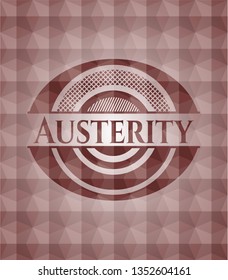 Austerity red seamless polygonal badge.
