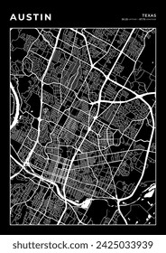 Austin City Map, Cartography Map, Street Layout Map