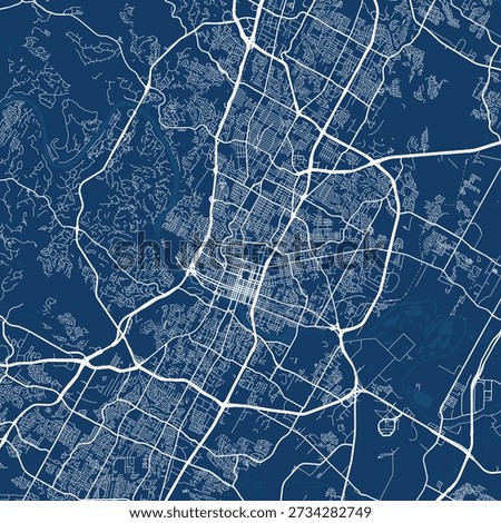 Austin City Map explore intricate urban structures with crisp refined lines in this monochrome downtown blueprint, emphasizing refined linework, with balanced composition, in a minimal monochrome.