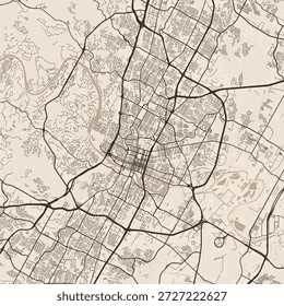 Austin City Map a streamlined grid sepia toned evokes a modern cityscape with crisp clean lines in monochrome a refined elegance in format, emphasizing refined linework, with balanced composition.
