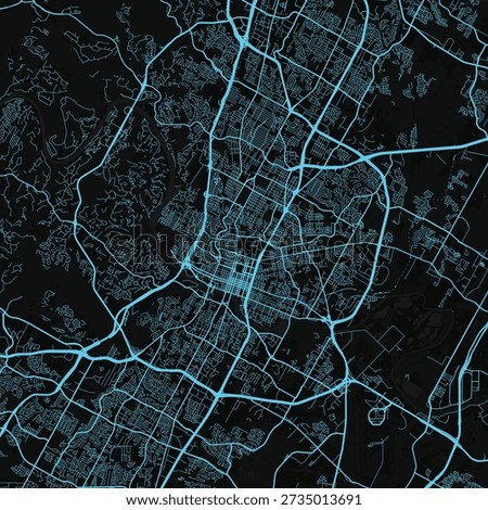 Austin City Map this minimalist design showcases a refined linework grid reminiscent of a traditional blueprint offering a subtle monochrome aesthetic with a hint of neon cyan adding a touch of.