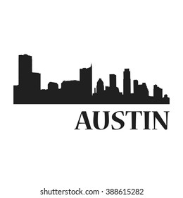 Austin City Silhouette |  The capital of the US state of Texas and the seat of Travis County. Located in Central Texas. Isolated Vector Graphic Element Design Illustration Material Color.