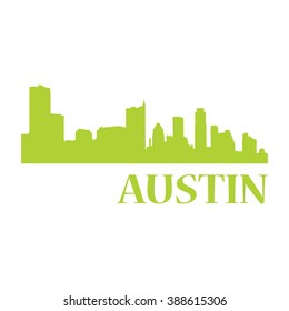 Austin City Silhouette |  The capital of the US state of Texas and the seat of Travis County. Located in Central Texas. Isolated Vector Graphic Element Design Illustration Material Color.