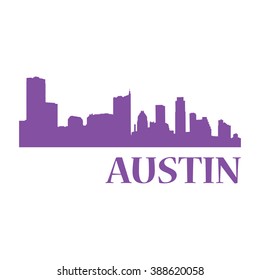 Austin City Silhouette |  The capital of the US state of Texas and the seat of Travis County. Located in Central Texas. Isolated Vector Graphic Element Design Illustration Material Color.