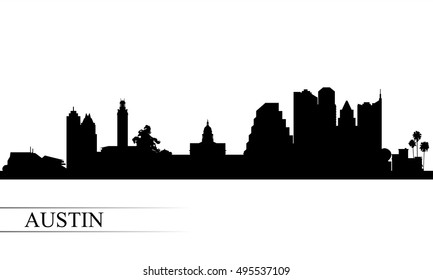 Austin city skyline silhouette background, vector illustration