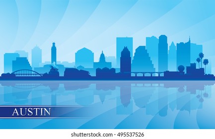 Austin city skyline silhouette background, vector illustration