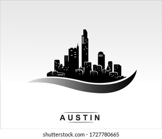 austin city skyline silhouette building vector illustration
