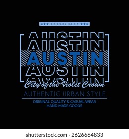 Austin City typography design and illustration vector for t shirt design