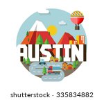 Austin in colorful poster design.