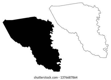 Austin County, Texas (Counties in Texas, United States of America,USA, U.S., US) map vector illustration, scribble sketch Austin map