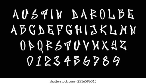 Fonte de exibição de grafite Austin Darolbe. Com pincelada, personagem divertido.