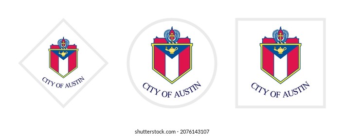 austin flag icon set. vector illustration isolated on white background
