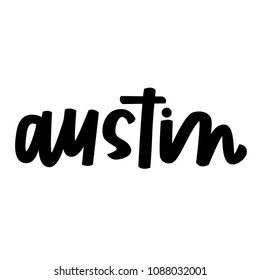 Austin Hand Lettering Stock Vector (Royalty Free) 1088032001 | Shutterstock