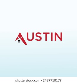 Austin home vector logo design