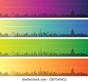 Austin Multiple Color Gradient Skyline Banner