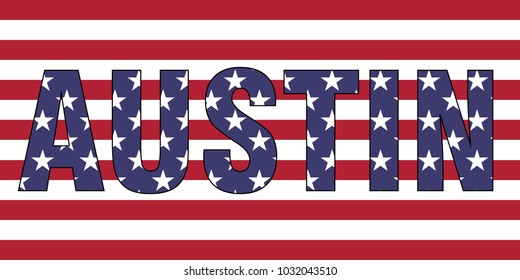 Austin on USA flag